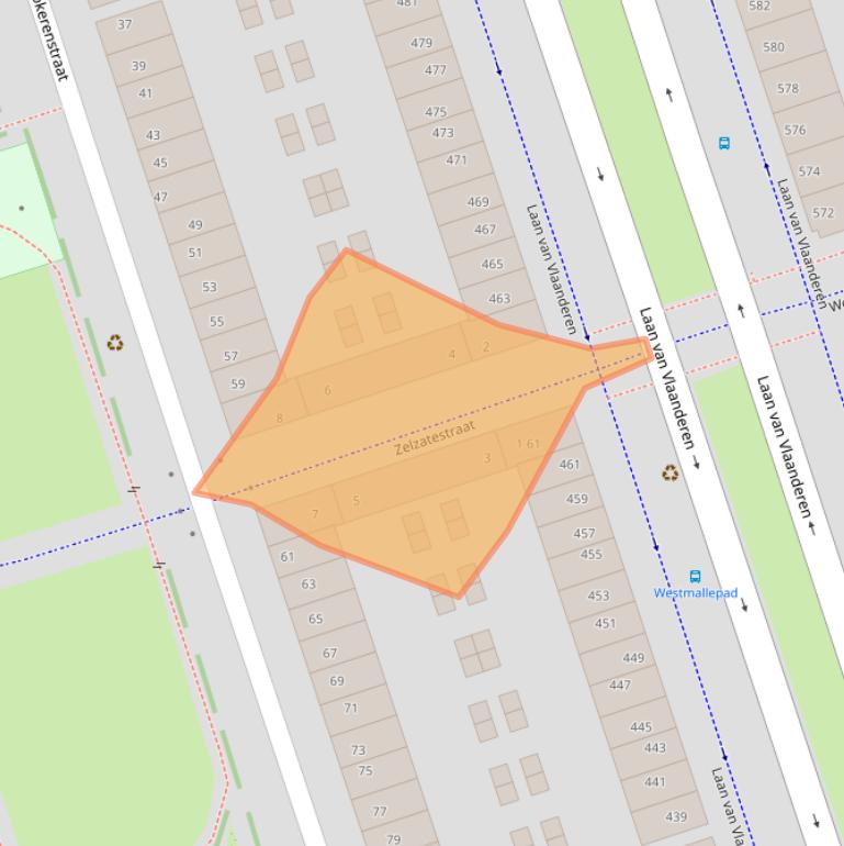 Kaart van postcodegebied 1066SM.