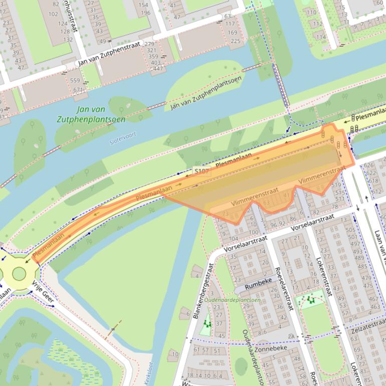 Kaart van postcodegebied 1066SR.