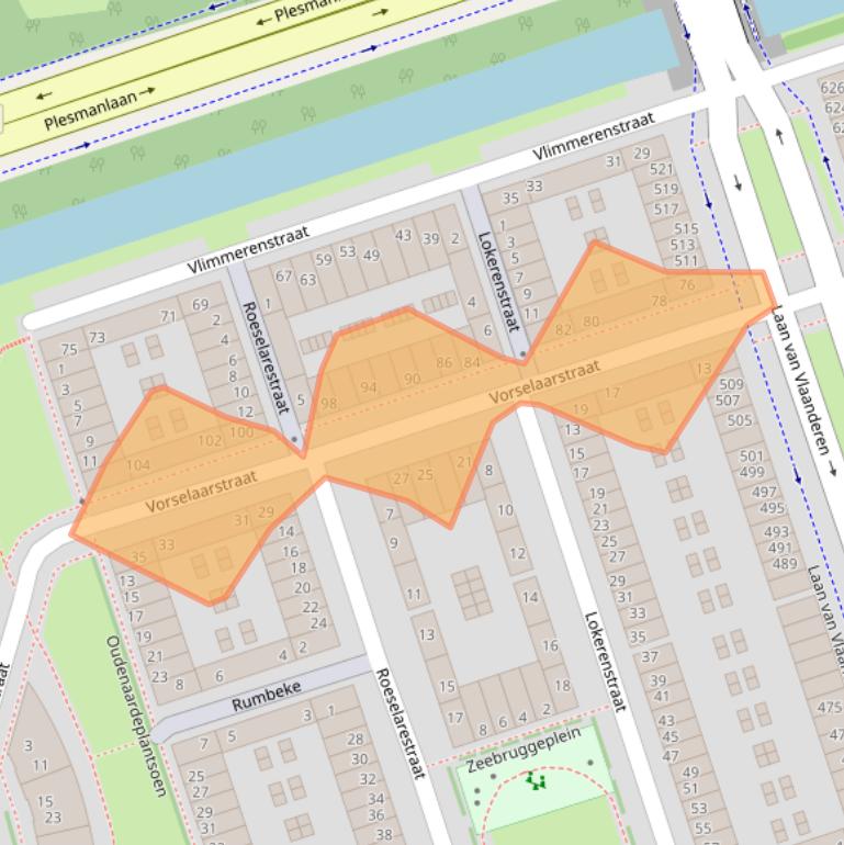 Kaart van postcodegebied 1066ST.