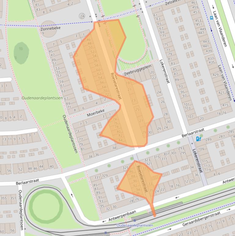 Kaart van postcodegebied 1066SX.
