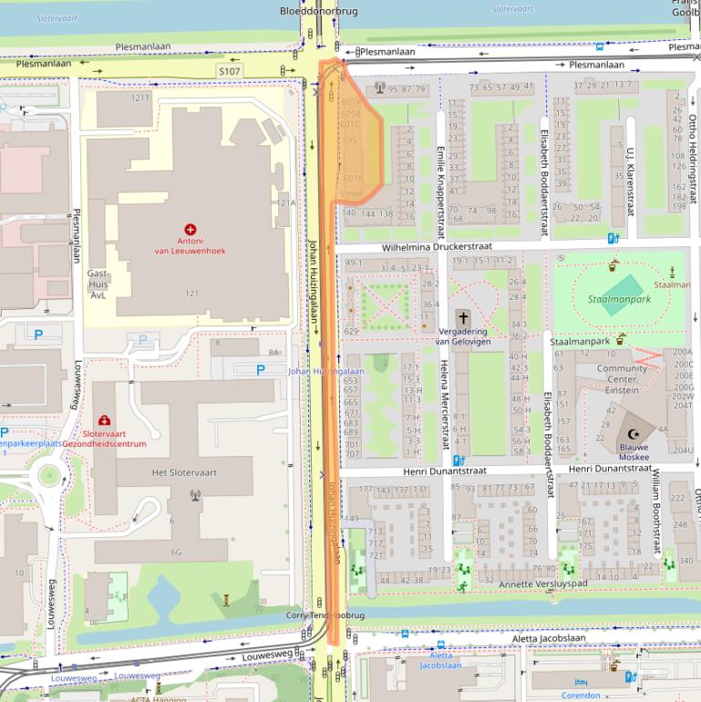 Kaart van postcodegebied 1066VB.