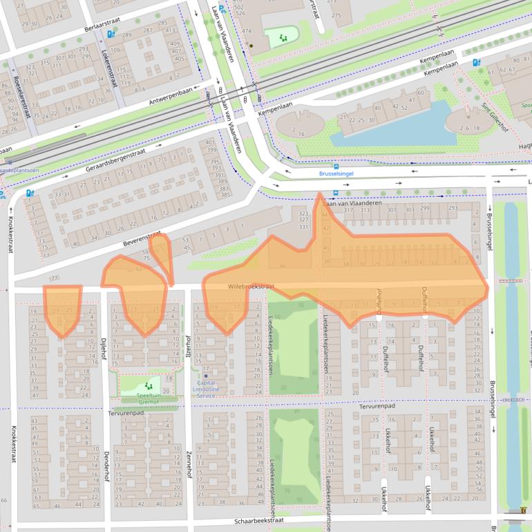 Kaart van postcodegebied 1066WE.