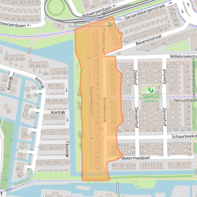 Kaart van postcodegebied 1066WK.