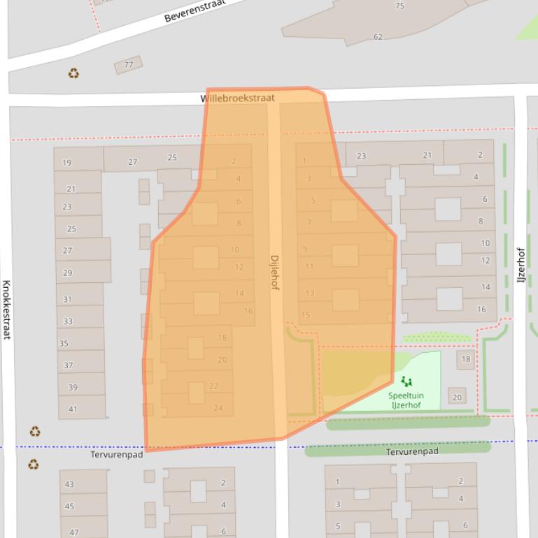 Kaart van postcodegebied 1066WL.