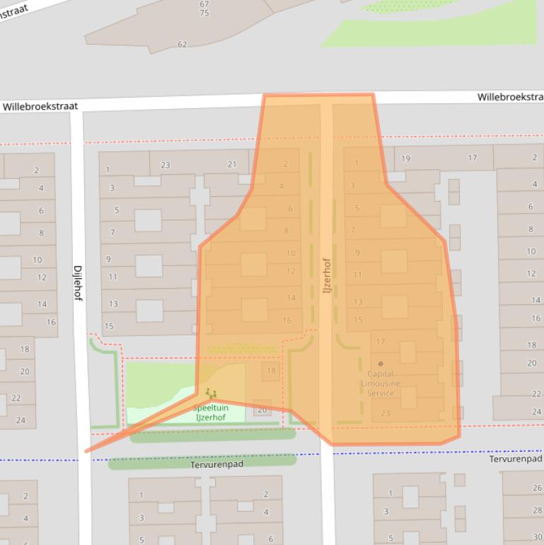 Kaart van postcodegebied 1066WN.