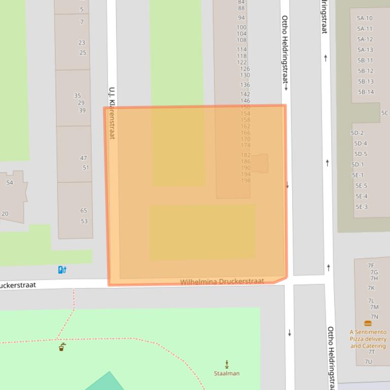 Kaart van postcodegebied 1066XZ.