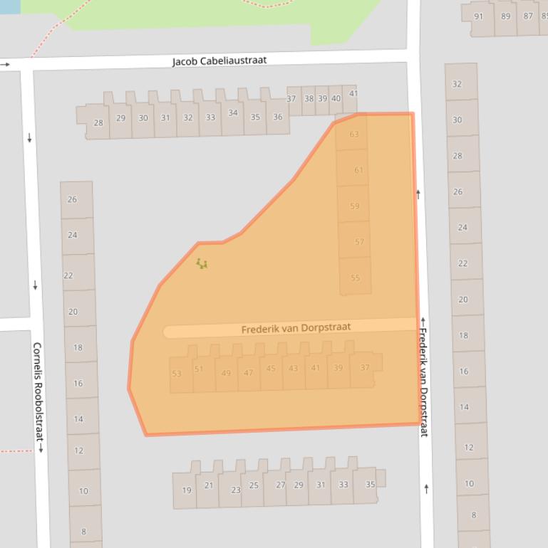 Kaart van postcodegebied 1067AD.