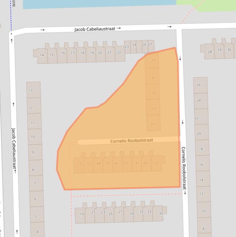 Kaart van postcodegebied 1067AH.
