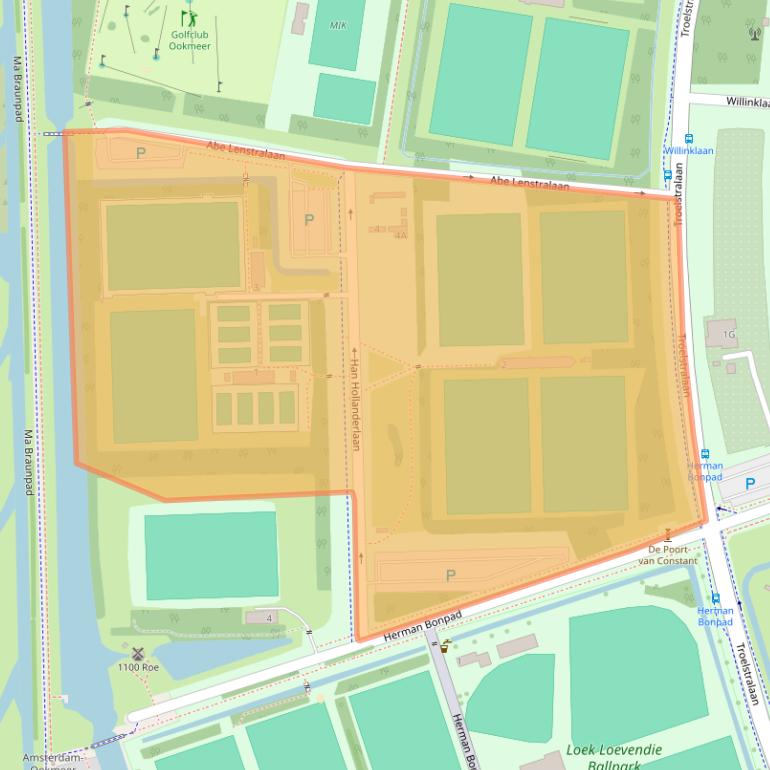 Kaart van postcodegebied 1067BB.