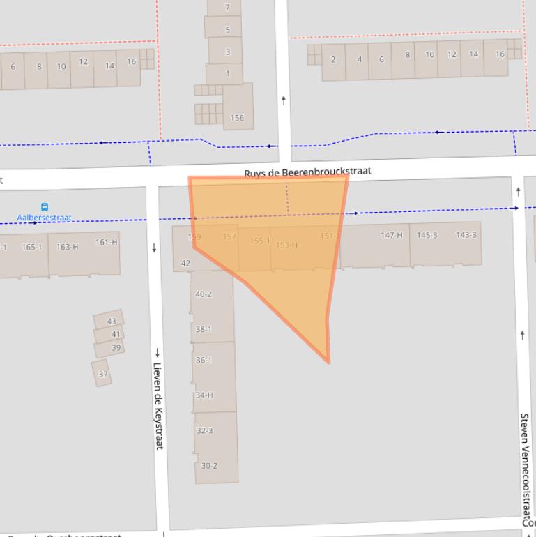 Kaart van postcodegebied 1067BV.