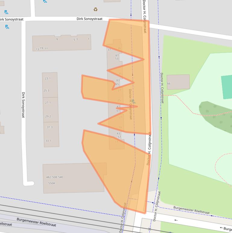 Kaart van postcodegebied 1067CA.