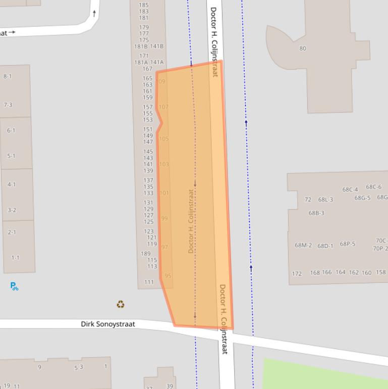 Kaart van postcodegebied 1067CC.