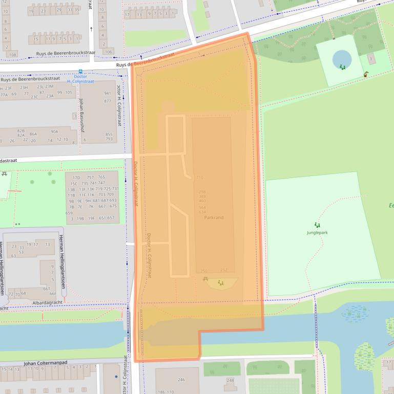 Kaart van postcodegebied 1067CP.