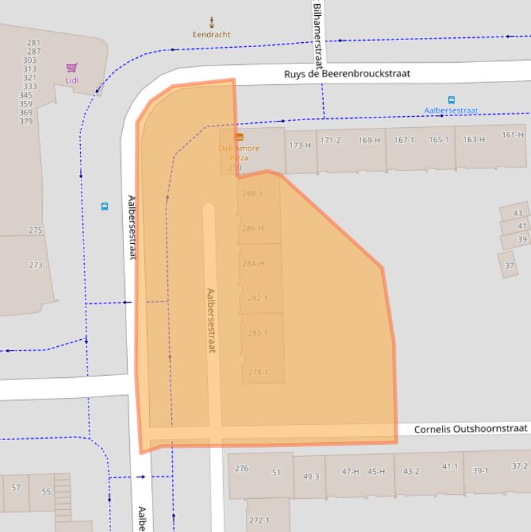 Kaart van postcodegebied 1067GR.