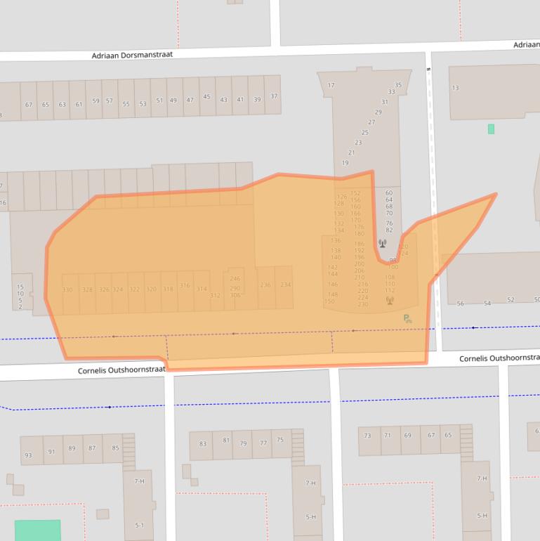 Kaart van postcodegebied 1067HG.