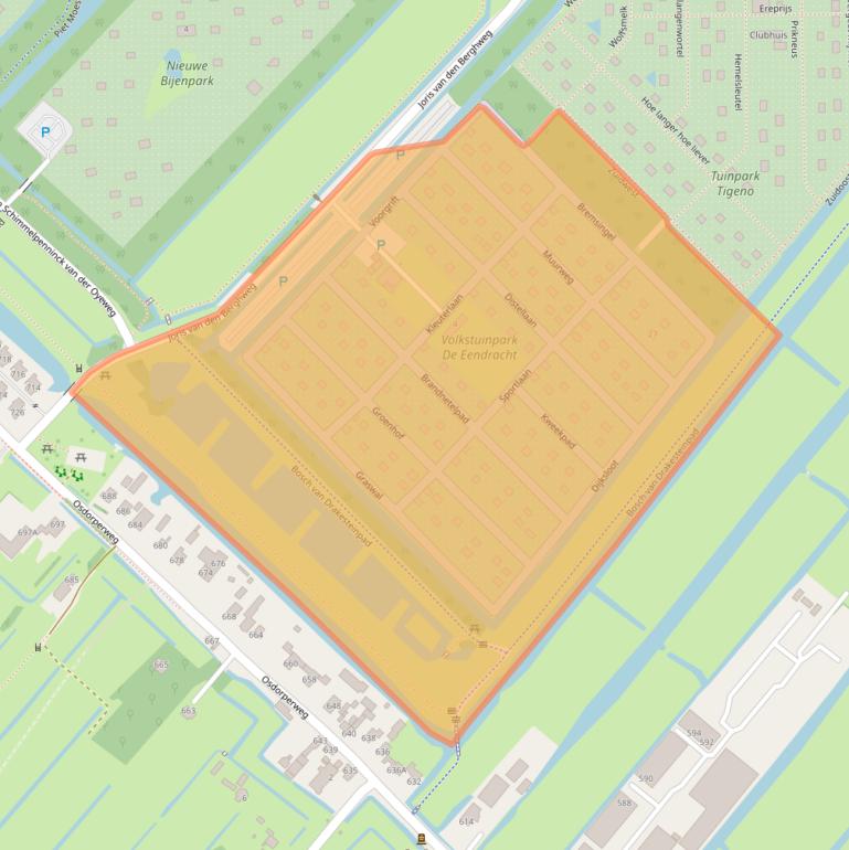 Kaart van postcodegebied 1067HS.