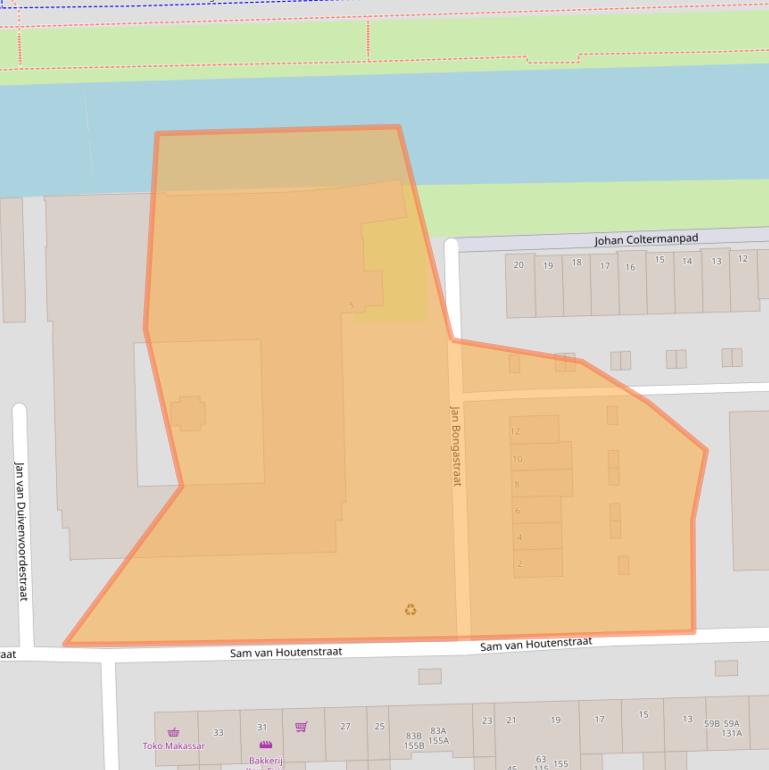 Kaart van postcodegebied 1067HZ.