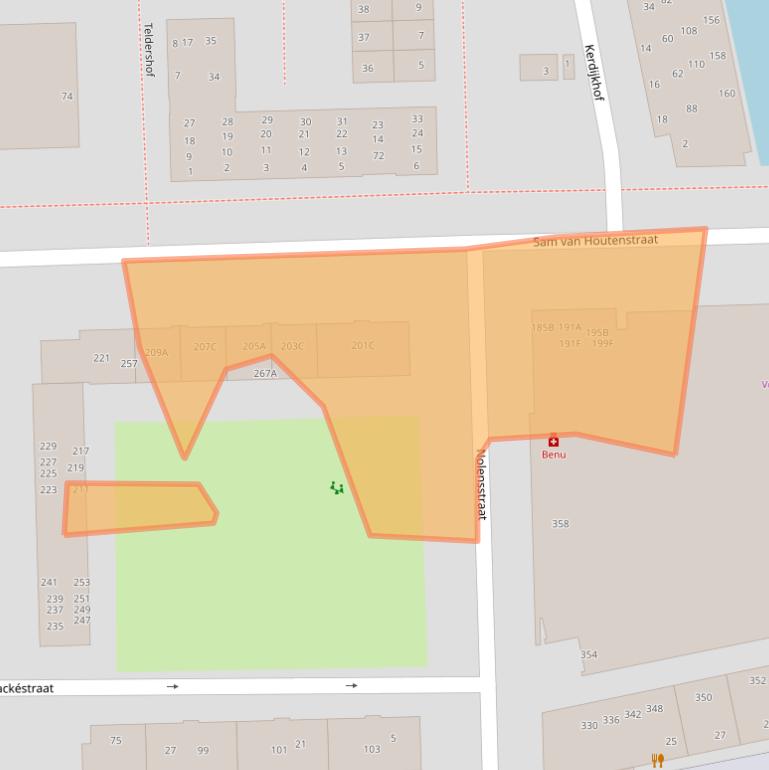 Kaart van postcodegebied 1067JG.
