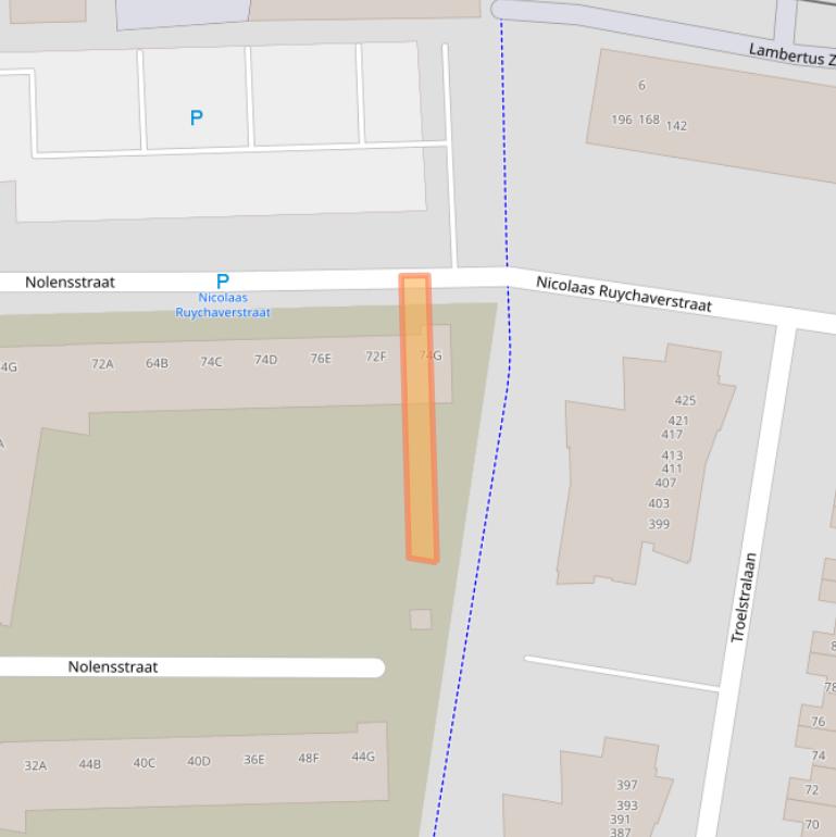 Kaart van postcodegebied 1067KD.