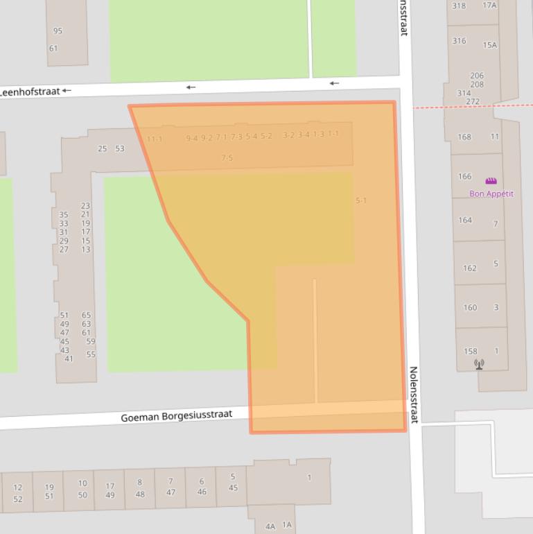 Kaart van postcodegebied 1067KW.