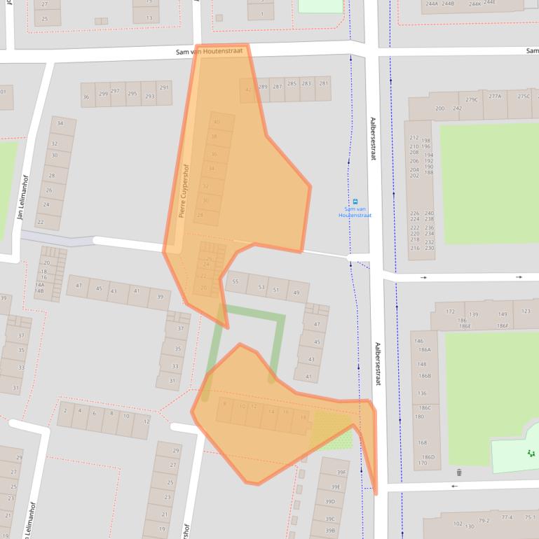Kaart van postcodegebied 1067LC.