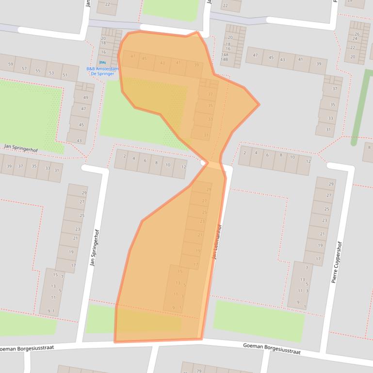 Kaart van postcodegebied 1067LD.