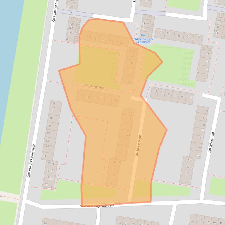 Kaart van postcodegebied 1067LG.