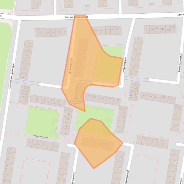 Kaart van postcodegebied 1067LH.