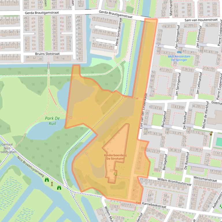 Kaart van postcodegebied 1067LJ.