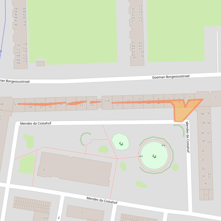 Kaart van postcodegebied 1067LR.