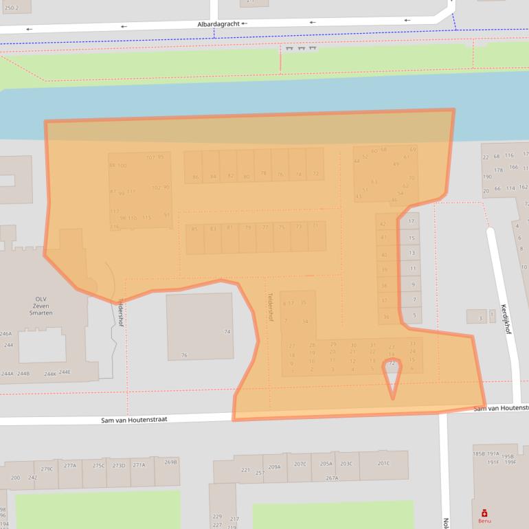 Kaart van postcodegebied 1067ML.