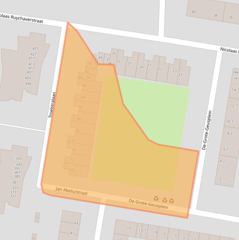 Kaart van postcodegebied 1067MZ.