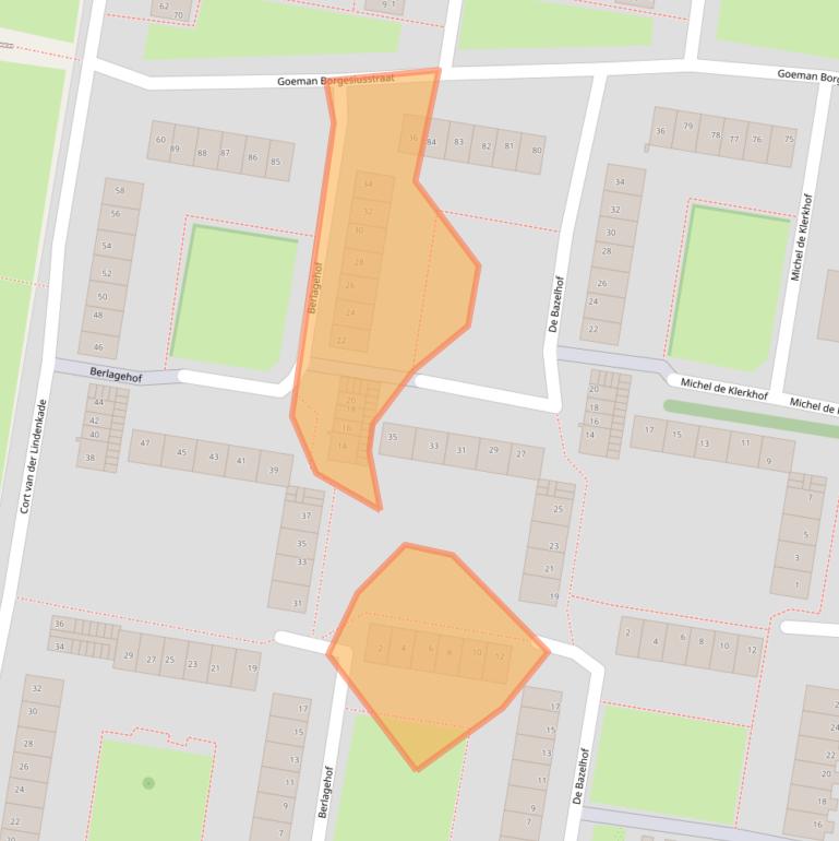 Kaart van postcodegebied 1067NB.