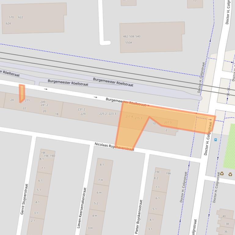 Kaart van postcodegebied 1067NC.