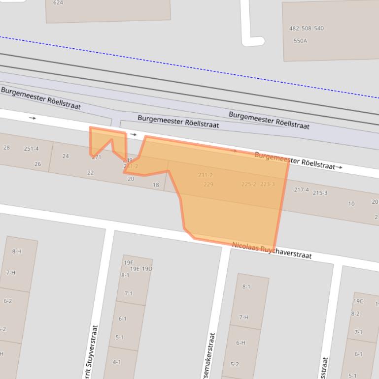 Kaart van postcodegebied 1067ND.