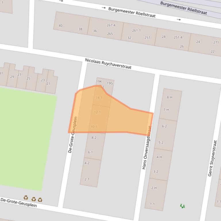 Kaart van postcodegebied 1067NL.