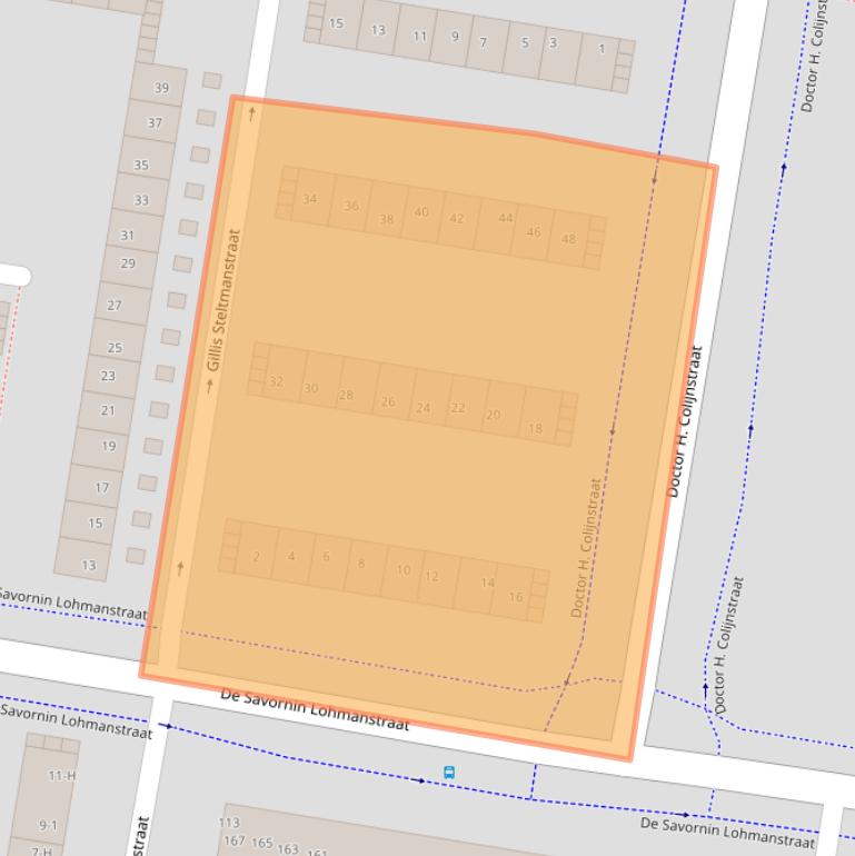 Kaart van postcodegebied 1067NP.