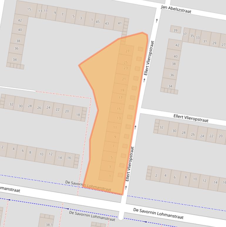 Kaart van postcodegebied 1067NR.