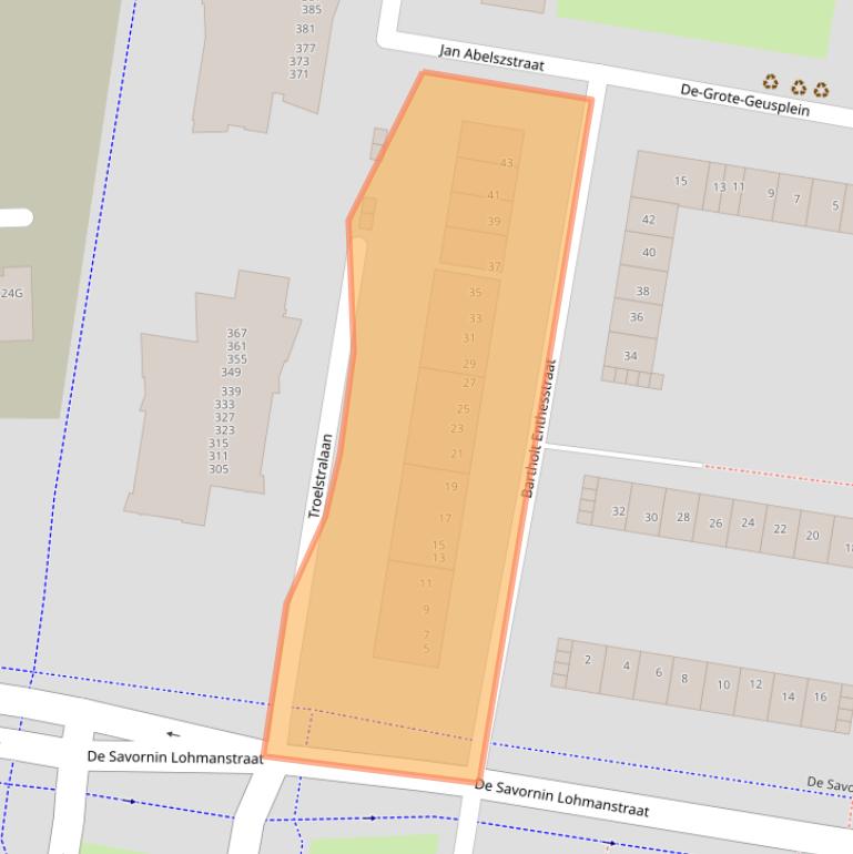 Kaart van postcodegebied 1067NT.