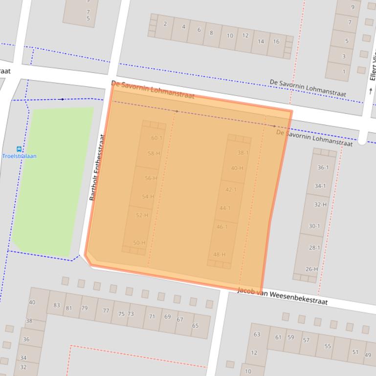 Kaart van postcodegebied 1067PH.