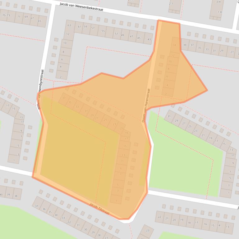 Kaart van postcodegebied 1067PL.