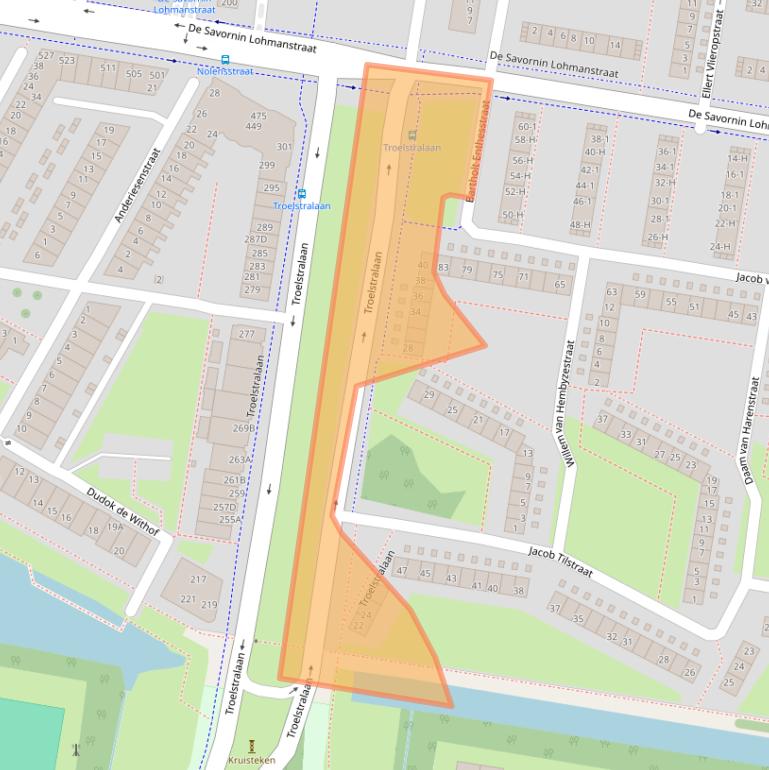 Kaart van postcodegebied 1067PR.