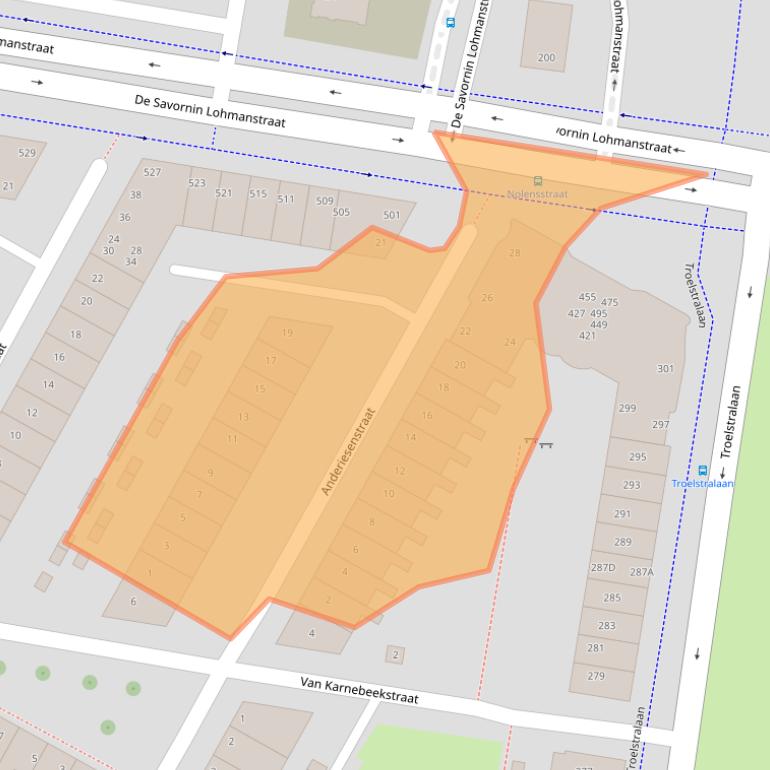 Kaart van postcodegebied 1067PT.