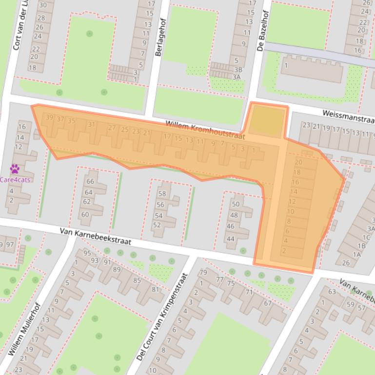 Kaart van postcodegebied 1067RC.