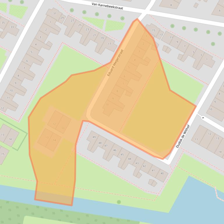 Kaart van postcodegebied 1067RW.