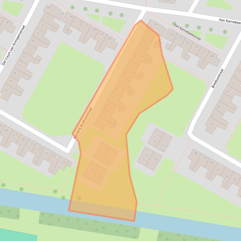 Kaart van postcodegebied 1067SC.