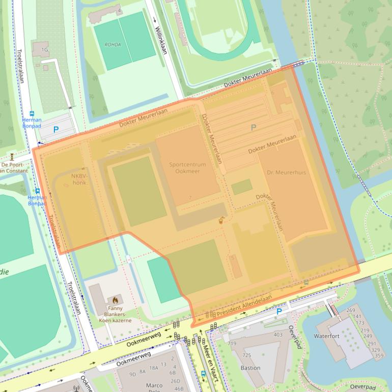 Kaart van postcodegebied 1067SM.