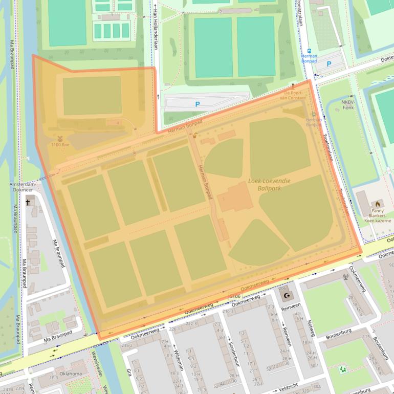 Kaart van postcodegebied 1067SN.