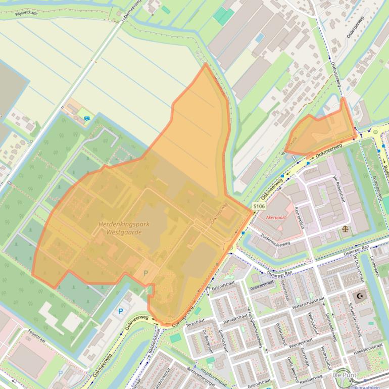 Kaart van postcodegebied 1067SP.