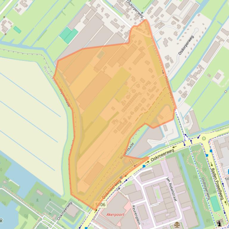 Kaart van postcodegebied 1067SR.